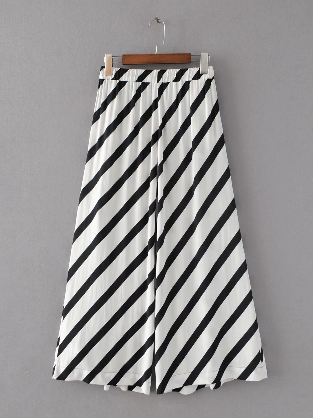 女式休闲裤-爆款2017夏季欧美新款黑白条纹裙