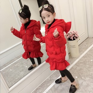 冬季韩版棉袄儿童装羽绒棉服女童公主棉衣加厚中长款外套供应批发