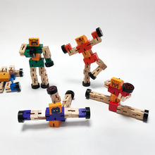 Robot biến hình bằng gỗ trực tiếp Mô hình bằng gỗ Đồ chơi giáo dục trẻ em 9,9 nhân dân tệ Số 81002 Mô hình robot