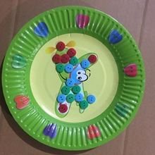 幼儿手工制作diy制作材料儿童节日礼物 纽扣纸盘画