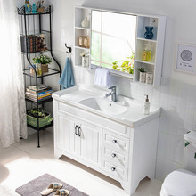 Nhà sản xuất tủ bếp gỗ sồi mới đơn giản hiện đại tủ phòng tắm rửa lưu vực phòng tắm vanity tủ bán buôn Tủ phòng tắm