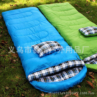 1.6kg冬季加厚保暖信封式带帽野营睡袋 可拼双人情侣睡袋