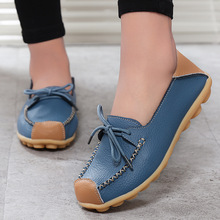 Mùa xuân xuyên biên giới và mùa thu mới nhà máy sản xuất giày nữ bằng phẳng với giày đậu Hà Lan giày da nữ giày ren nữ giày lười Giày mẹ