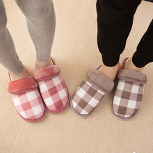 Phiên bản Hàn Quốc của đôi dép cotton nữ mùa đông dày đáy nhà trong nhà chống trơn túi mềm với giày cotton nam sang trọng Dép lông cừu