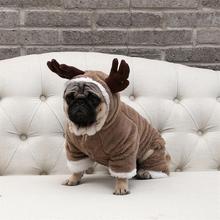 Pet quần áo chó nai sừng tấm dày gấp đôi áo khoác mùa đông váy New Year Teddy VIP chó nhỏ quần áo Trang phục chó