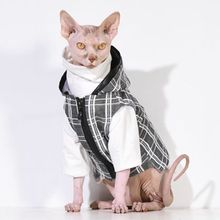 无毛猫衣服 斯芬克斯宠物猫服装外套 加厚高领纯棉t恤 春秋四季新