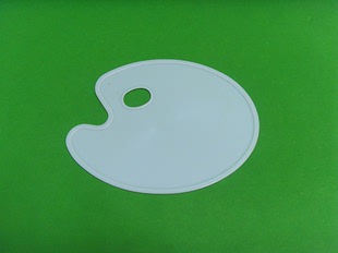 厂家直销环保PP材质28cm长鱼形专业美术绘画用品塑料平板调色板