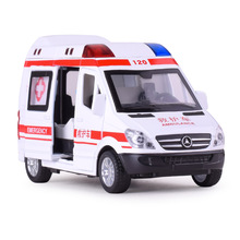 Nhà máy trực tiếp bán buôn xe cảnh sát hợp kim xe mô phỏng xe cứu thương mô hình âm thanh và ánh sáng kéo trở lại xe đồ chơi giáo dục trẻ em Mẫu xe