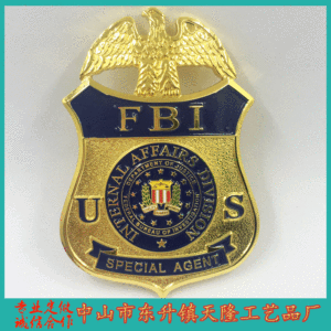 bsci认证厂家定制 美国金属警察徽章现货现模具 fbi徽章 奖牌