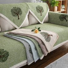 Four Seasons sofa vải bông đệm trượt da sofa bìa custom-made sofa bìa sofa khăn mùa hè màu đơn giản Đệm / sofa đệm