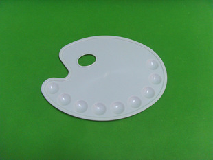 厂家直销环保PP塑料28cm长透明九眼鱼形专业美术绘画调色盘