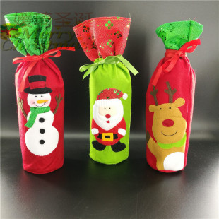 圣诞红酒瓶套 圣诞装饰品 圣诞老人 雪人 瓶套 圣诞礼品