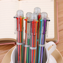 Sáng tạo trong suốt 6 bút bi bút dễ thương Học sinh văn phòng phẩm nhiều màu bút Trung bình bút màu nhà máy trực tiếp Bút quảng cáo