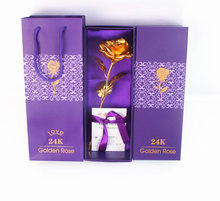Hoa hồng vàng 24K Vàng lá vàng Hoa hồng Vàng Hoa hồng Hoa vàng Hoa cẩm chướng Hộp quà tặng Ngày của mẹ Bán buôn Sản phẩm hoa