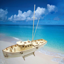 Mô hình thuyền đánh cá Nax trẻ em thiết bị khoa học và giáo dục trẻ em DIY đồ chơi giáo dục mô hình lắp ráp bằng gỗ Mô hình hải lý