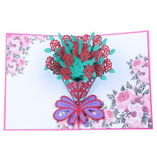 3D nhà sản xuất thiệp chúc mừng cung tăng thủy tiên lily bó hoa cầm hoa hướng dương thiệp chúc mừng chiều thẻ handmade Cầm hoa