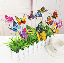 Mô phỏng bướm chèn Màu bướm hỗn hợp hai lớp âm thanh nổi chèn bướm Làm vườn cắm hoa địa điểm sáng tạo bố trí 3D Nhãn dán tường