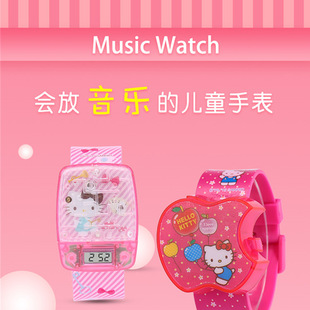 新款LCD儿童卡通学生可爱HELLO KT款式儿童手表壳促销赠送礼品