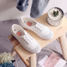 Muir mới giày nhỏ màu trắng giày vải trắng nữ thấp để giúp giày lười đế phẳng Phiên bản Hàn Quốc của giày thường Giày vải nữ