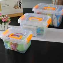 hộp lưu trữ di động hộp nhựa trong suốt vừa và nhỏ với một lưu trữ nắp hộp khối Lego snack hộp lưu trữ đồ chơi Giỏ lưu trữ