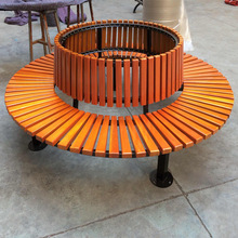 Tùy chỉnh ngoài trời giải trí rắn gỗ nhựa cây gỗ ghế công viên cây cộng đồng ghế tròn hình dạng ghế đa dạng Ghế hàng