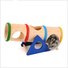 xô cay cầu vồng lật thùng bập bênh nhỏ bằng gỗ đồ chơi chuột đồng cung cấp đường hầm vật nuôi chuột lật Hamster đồ chơi