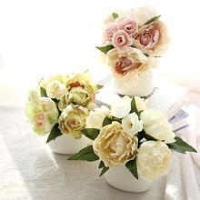 các nhà sản xuất bán buôn rượu sâm banh hoa mẫu đơn bó hoa giả giữ hoa trang trí nhà đám cưới ngoại thương hoa giả DY1-36C Cầm hoa