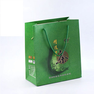 厂家定制创意绿色牛皮纸袋 环保彩印购物手提袋 茶叶礼品袋印Logo