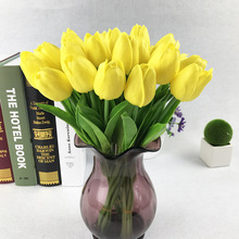 PU cảm thấy Mini Độc tulip tulip trang trí nội thất hoa giả hoa giả bó hoa cô dâu qua biên giới Cầm hoa