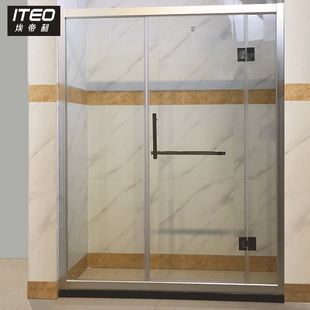埃帝利淋浴房 玻璃型材无缝卡槽平开门隔断 结实耐用安全无忧
