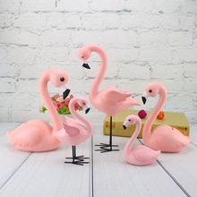 Bánh nướng bằng sáng chế trang trí Zakka tạp hóa flamingo hàng thủ công nhựa đứng tư thế con heo đất Con heo đất