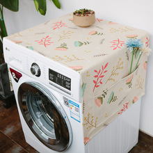 Nhật Bản nhỏ máy giặt gia đình treo lên hoa cánh cửa duy nhất tủ lạnh tươi trống bìa bông khăn che bụi không thấm nước Bụi che hộ gia đình
