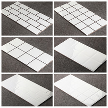 Bắc Âu phong cách chín lưới vuông kẻ sọc trắng bánh mì gạch nhỏ gạch trắng 300x600 phòng tắm ốp tường nhà bếp Gạch lát sàn trong nhà