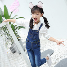 Quần áo trẻ em 2019 xuân hè thế hệ mới bán buôn phiên bản Hàn Quốc của các cô gái lớn denim bib bib trẻ em Quần yếm