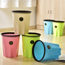 Creative bát giác phòng khách thùng rác nhà bếp phòng ngủ có thể vòng nhựa gia dụng với nắp toilet giỏ giấy vệ sinh áp lực miễn phí Thùng rác