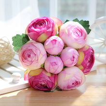 Mô phỏng cầm một bó hoa trong chín châu Âu và Mỹ đường sen trang trí nội thất nhân tạo hoa cưới cầm hoa cung cấp bán buôn Cầm hoa