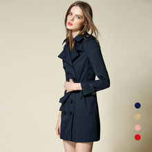 Mùa xuân và mùa thu mới ve áo cổ điển dài áo khoác đôi nữ áo khoác gió bán hàng trực tuyến chất lượng cao nhà máy Áo gió nữ