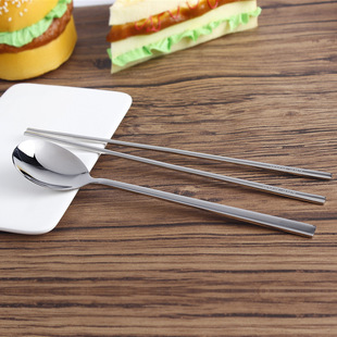 304不锈钢勺韩式不锈钢勺子餐具套装儿童勺调羹激光定制logo