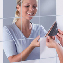 Vuông kim cương dán gương hình lục giác dán tường trang trí AliExpress dán thành phần tắm nước nóng removably gắn liền với Nhãn dán tường