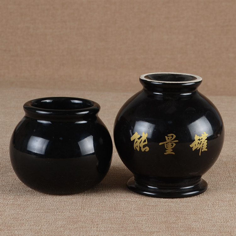 黑色球形罐酸奶罐产品罐子赠品陶马克杯促企业定制logo图案印刷