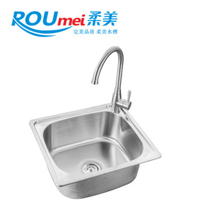 厂家供应RM-4338连体不锈钢水槽方边不锈钢洗菜盆单槽 质优价廉