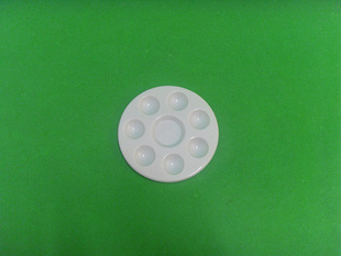 厂家直销环保PP塑料12/16cm白色圆形多格美术绘画调色盘圆盘