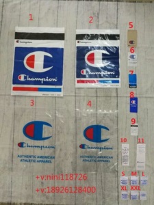 champion 冠军领标布标标签商标吊牌包装袋服装辅料100个起卖