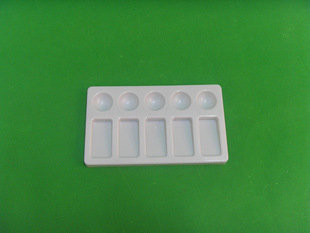 厂家直销环保PP塑料19.cm长白色方形10格美术绘画调色盘托