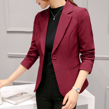 黛 2018 thu đông 2018 Slim phiên bản Hàn Quốc mới của áo khoác vest size rộng tay dài màu rắn thời trang giản dị phù hợp với nữ Bộ đồ nhỏ