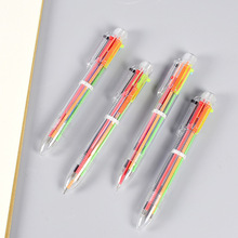 Sáng tạo trong suốt 6 bút bi bút dễ thương Học sinh văn phòng phẩm nhiều màu bút Trung bình bút màu nhà máy trực tiếp Bút bi