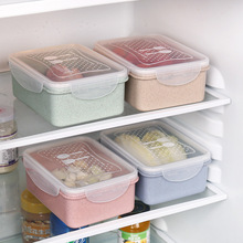 hộp rơm hộp ăn trưa tủ lạnh crisper lưu trữ thực phẩm kín hộp hình chữ nhật của bữa ăn trái cây và rau Sinh viên Hộp chiên, hộp ăn trưa