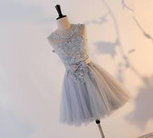 (Spot) Váy phù dâu ngắn đoạn 2019 mới màu xám váy phù dâu váy dạ hội đầm nhỏ Đám cưới sườn xám