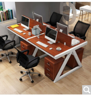 时尚职只办公桌简约4人电脑桌椅组合办公桌椅6人位工作位卡座