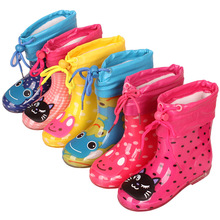 Giày đi mưa trẻ em cộng với lót nhung da mùa thu và mùa đông ấm áp cho bé cộng với giày đi mưa nhung xuất khẩu giày chống trượt cho trẻ em Giày đi mưa